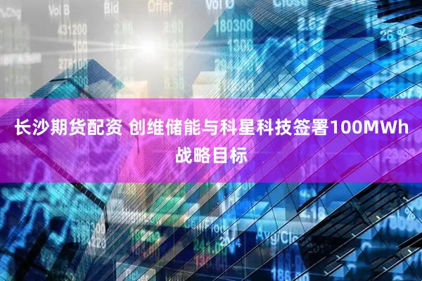 长沙期货配资 创维储能与科星科技签署100MWh战略目标