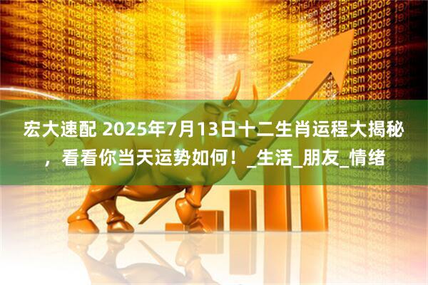 宏大速配 2025年7月13日十二生肖运程大揭秘，看看你当天运势如何！_生活_朋友_情绪