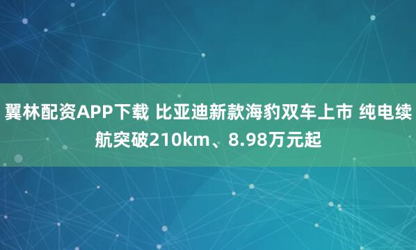 翼林配资APP下载 比亚迪新款海豹双车上市 纯电续航突破210km、8.98万元起