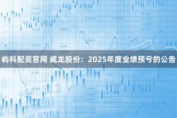 屿科配资官网 威龙股份：2025年度业绩预亏的公告