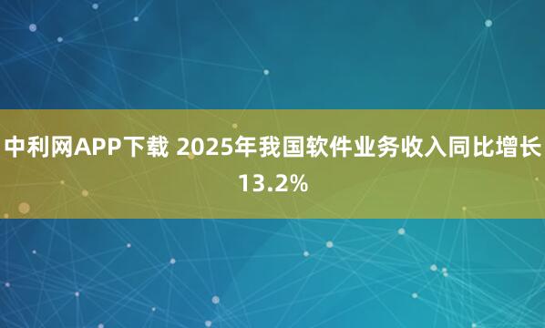 中利网APP下载 2025年我国软件业务收入同比增长13.2%