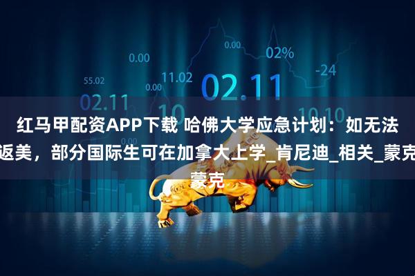 红马甲配资APP下载 哈佛大学应急计划：如无法返美，部分国际生可在加拿大上学_肯尼迪_相关_蒙克